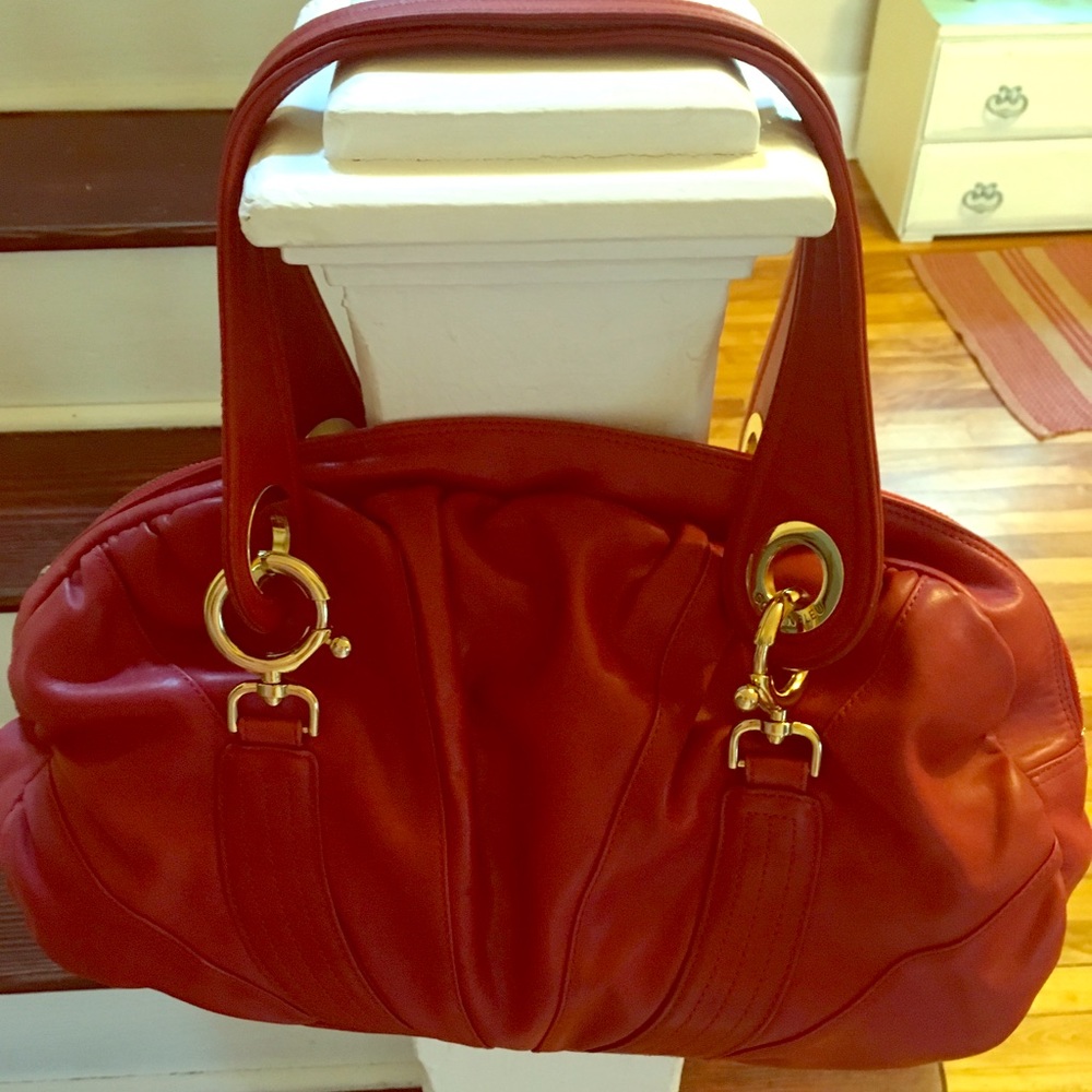 Lipstick red "Jorden" Goldenbleu satchel preloved